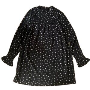 Black floral babydoll dress H&M